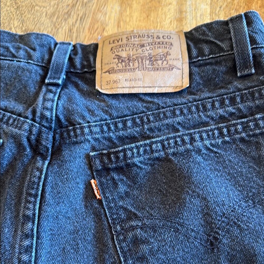 *vintage 1997* Levi’s black 647 orange tab Denim Shorts - Picture 11 of 13